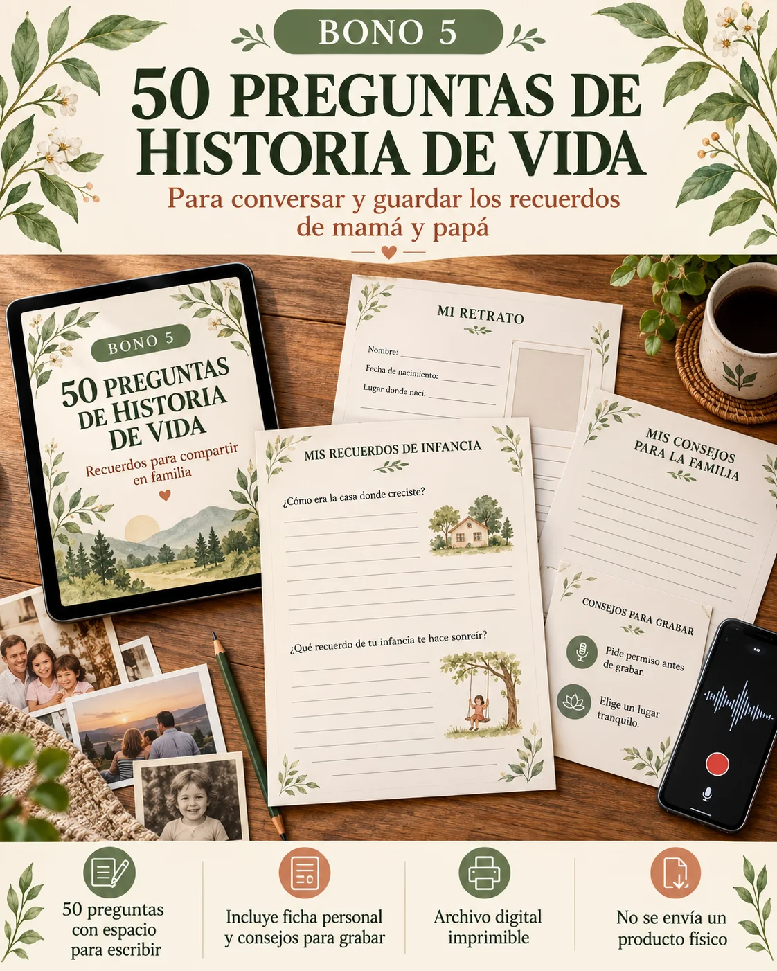 Bono 5: 50 Preguntas para Contar la Historia de tu Vida
