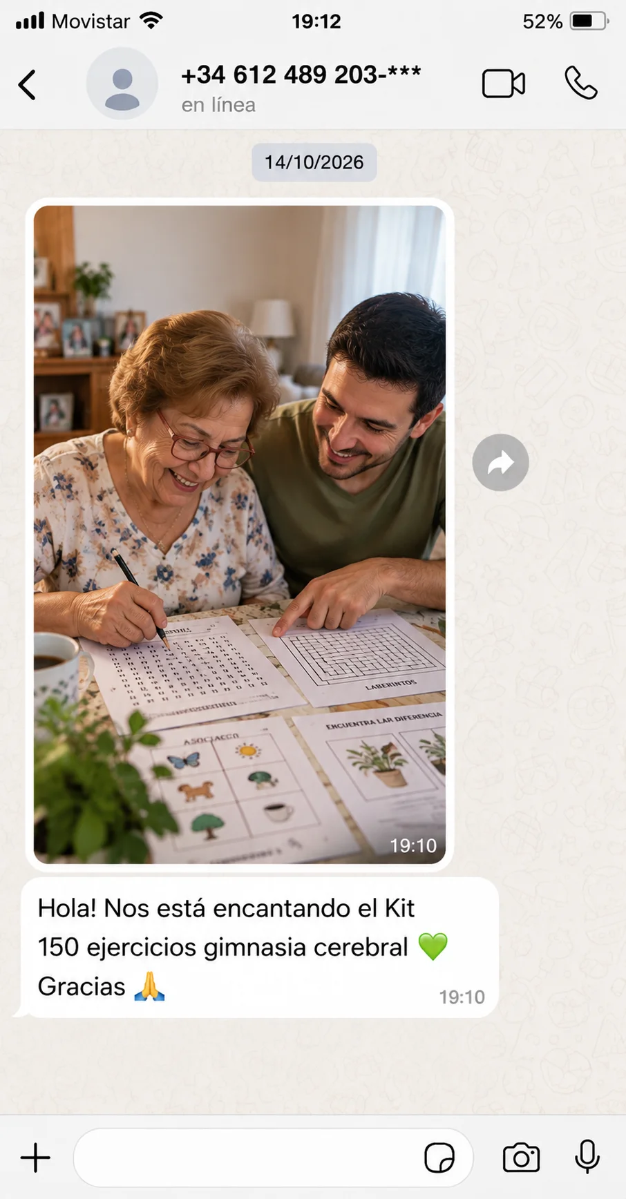 Testimonio 3: mamá e hijo trabajando las actividades del kit